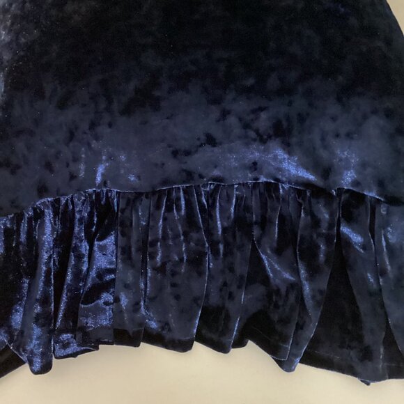 Handmade Navy Blue Velvet Pillow Case with or without Ruffle - Picture 2 of 2